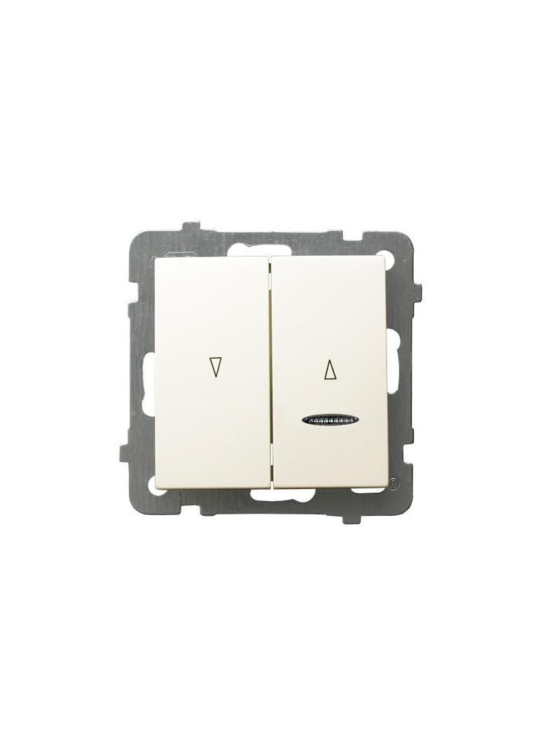 AS Łącznik żaluzjowy, zwierny, z podświetleniem pomarańczowym - kolor ecru