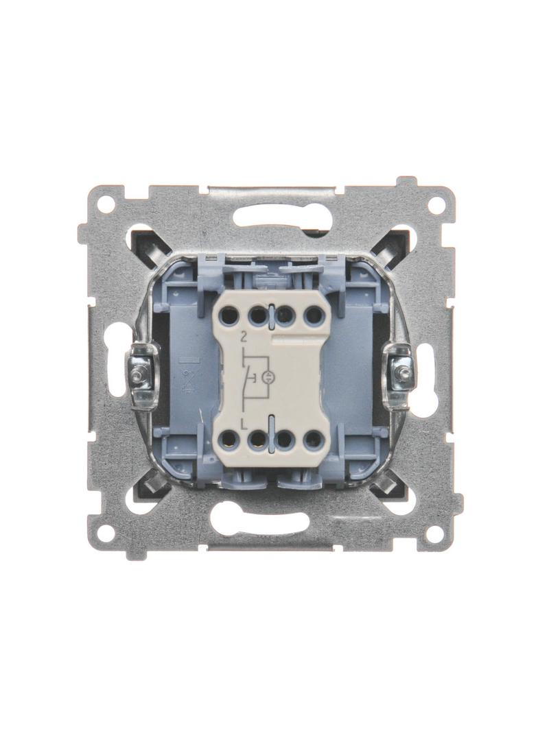 Simon 54 Przycisk pojedynczy zwierny z podświetleniem LED bez piktogramu 10A 250V szybkozłączka antracyt DP1L.01/48 KONTAKT