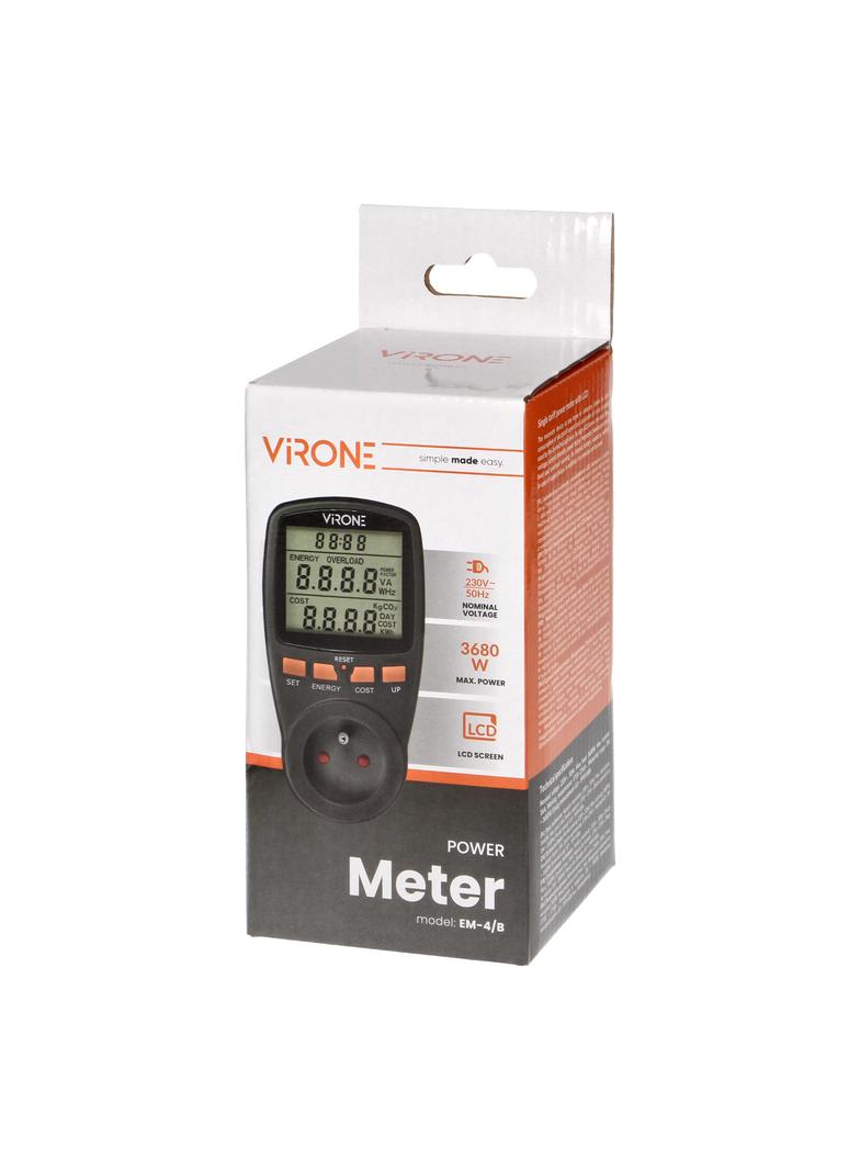 Jednotaryfowy watomierz kalkulator energii z wyświetlaczem LCD jedna taryfa wbudowany akumulator EM-