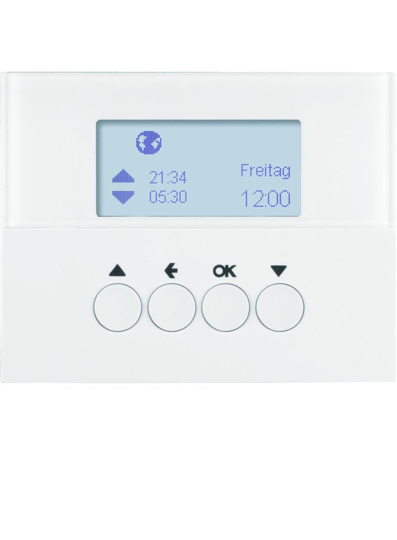 BERKER K.1 Żaluzjowy łącznik czasowy z wyświetlaczem do sterowania żaluzjami biały 85741179 HAGER