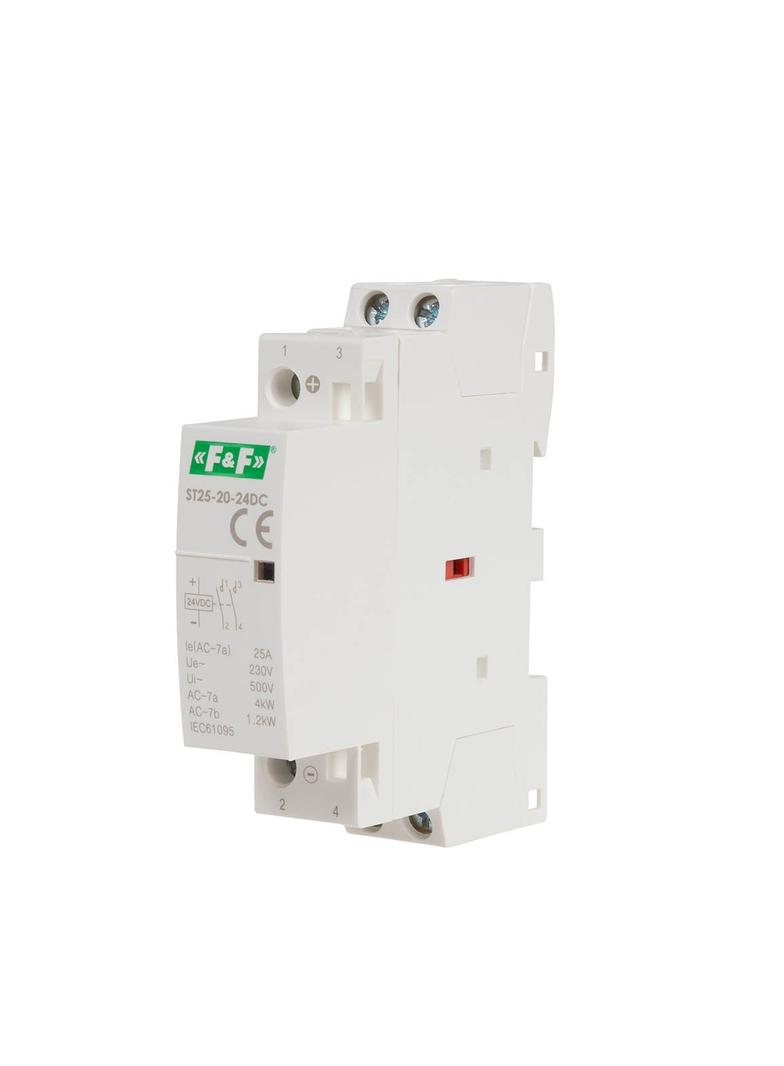 Stycznik modułowy, montaż na szynie, styki 2xNO, 25A, 24V DC