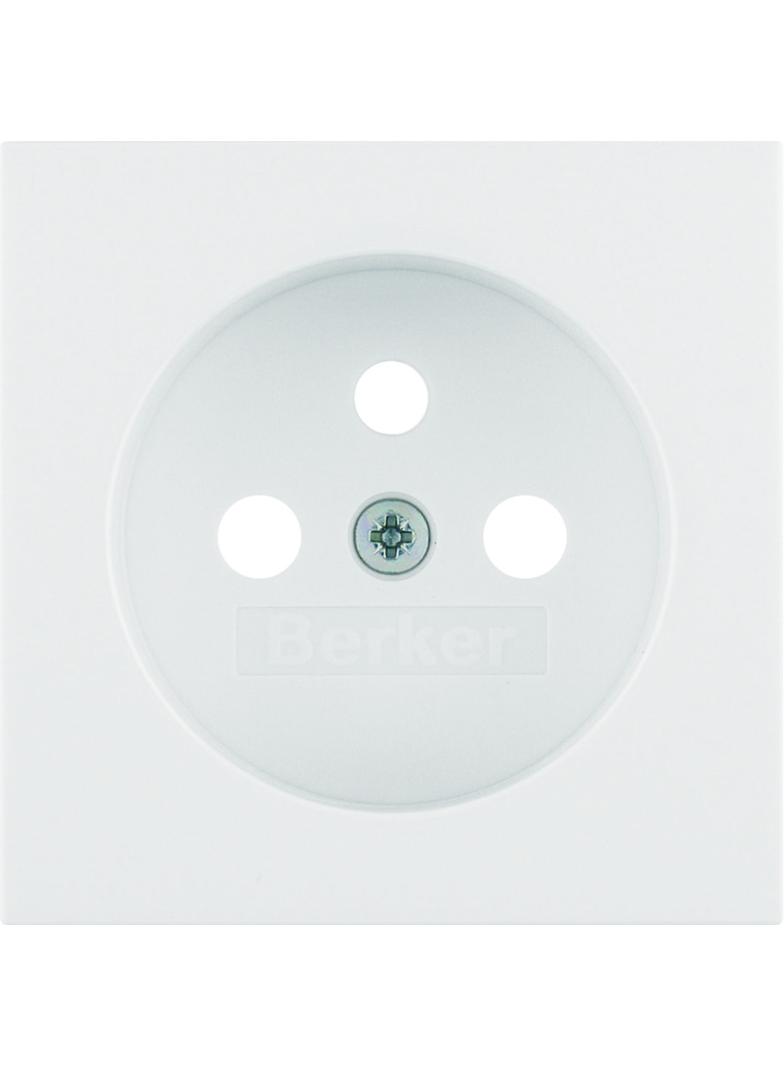 BERKER B.Kwadrat Płytka czołowa do gniazda z uziemieniem biały 3963808999 HAGER
