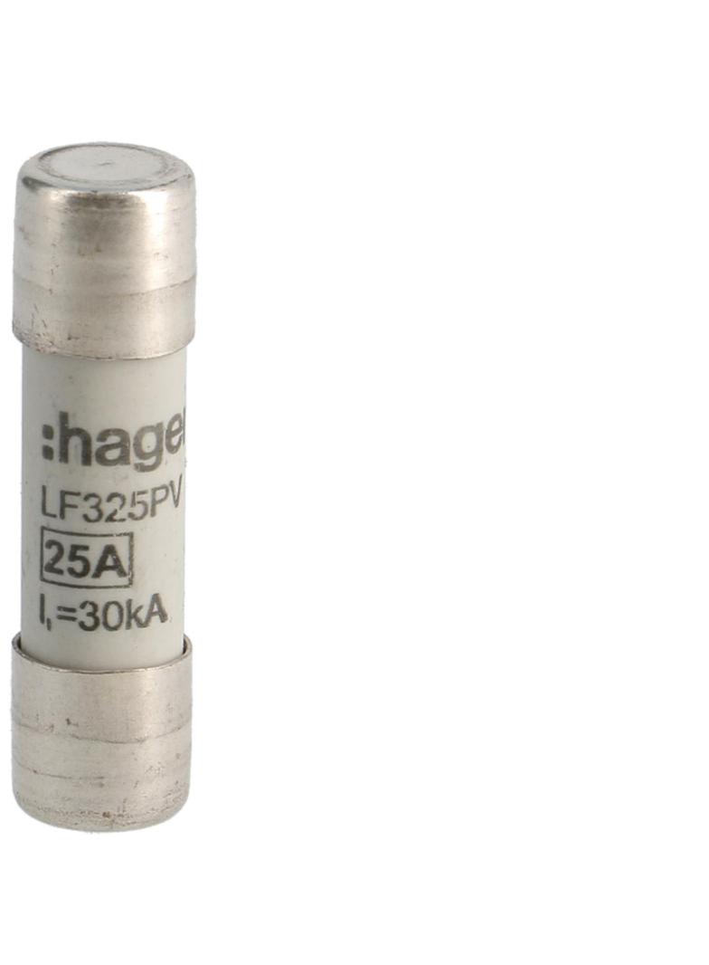 Wkładka bezpiecznikowa cylindryczna CH-10 10x38mm gPV 25A 600VDC LF325PV HAGER