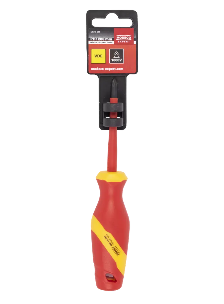 Wkrętak izolowany krzyżakowy PH1x80 mm 1000V Cr-V MN-10-581 RAWLPLUG