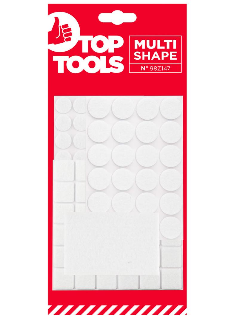 Podkładki filcowe samoprzylepne, białe, 106 szt.