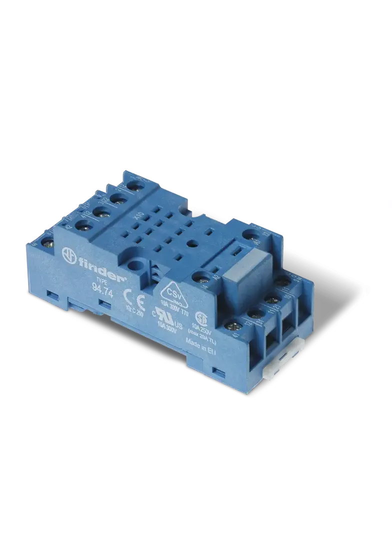 Gniazdo do przekaźników serii 55.32; 55.34; zaciski sprężynowe; czarne, 94.74.0 SMA