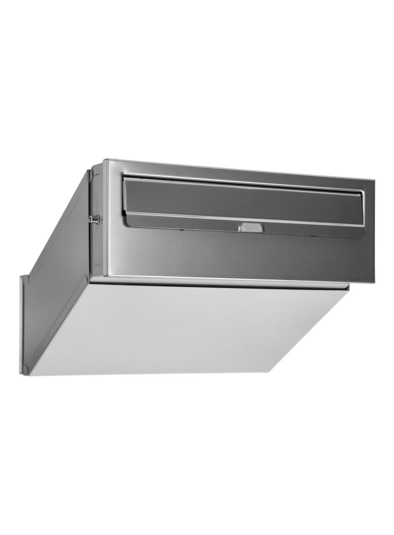 Skrzynka na listy przelotowa SAMOA ze stali nierdzewnej, z zamkiem bębenkowym, inox