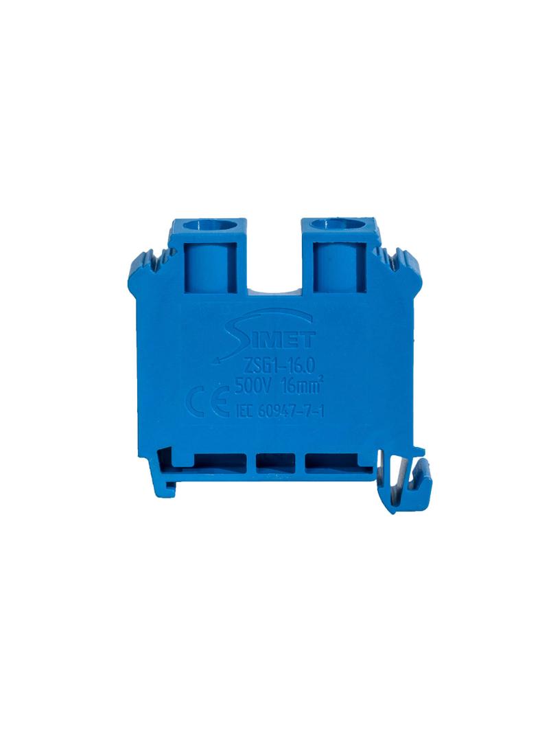 ZSG1-16.0n ,  Złączka szynowa gwintowa, 16,0 mm2, TS 32,35, 1 tor, niebieski