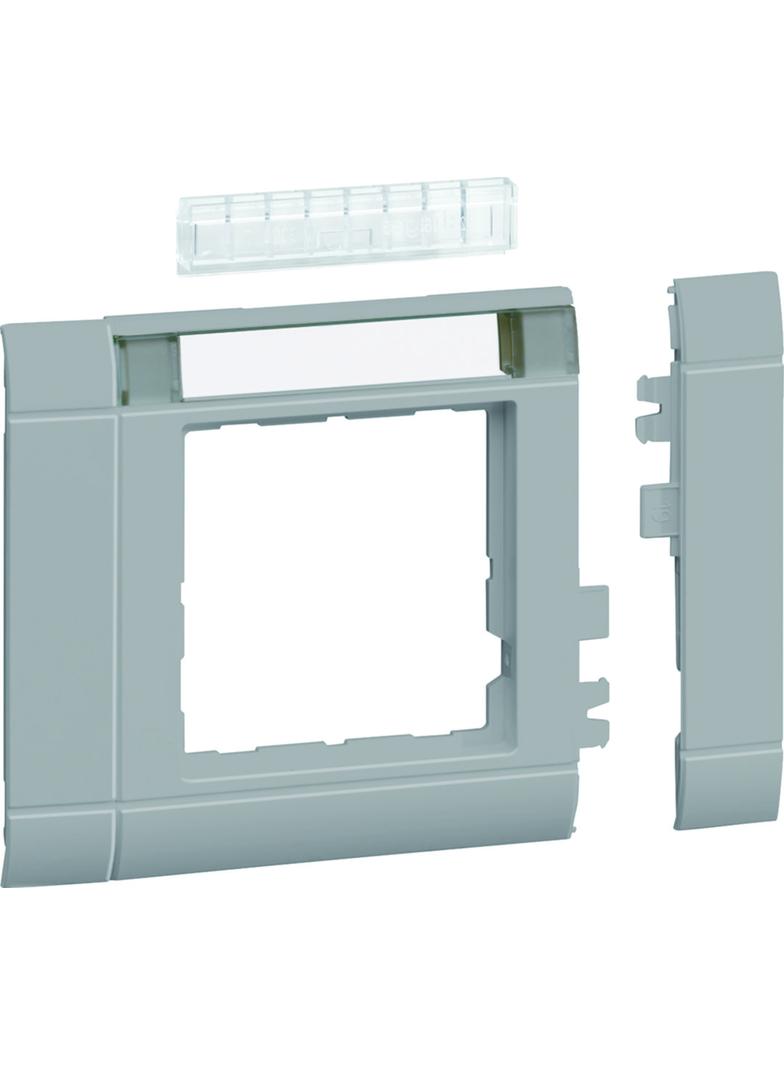 tehalit.WA Maskownica 80mm 1-kr 50x50mm pole opis. PC-ABS bezhalog. lakier alu GR0802BLAN HAGER