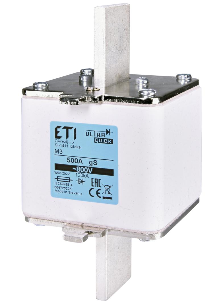 Wkładka topikowa ultraszybka 800V NH3 gS 400A 800V 004725233 ETI