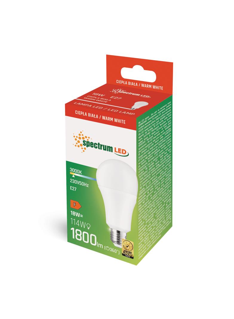 LED  GLS  E-27 230V 18W WW A70 SPECTRUM