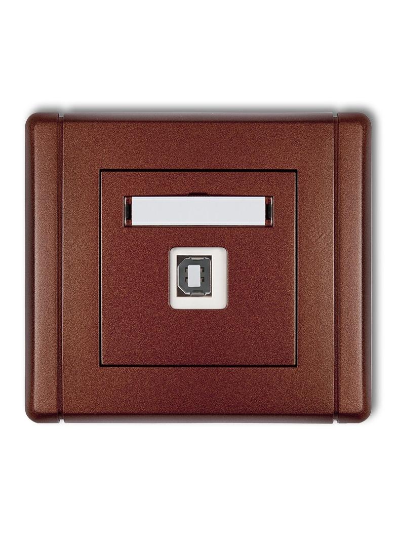 FLEXI Gniazdo pojedyncze USB A-B 2.0 brązowy metalik