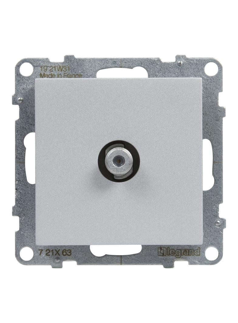 SUNO - Gniazdo TV typ  F  - końcowe - 1.5 dB, Aluminium, Legrand