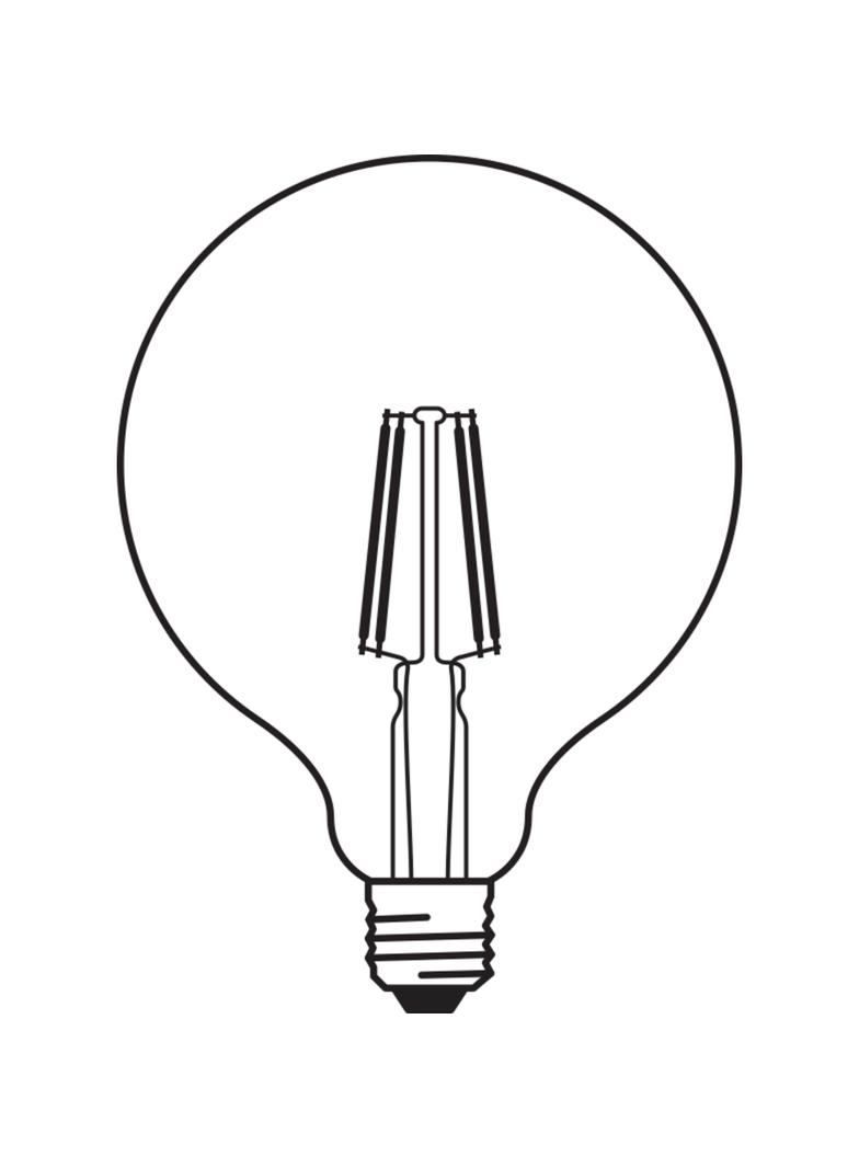 Lampa LED Vintage 1906 CL GLOBE125 Filament szkło przezroczyste GOLD 55 non-dim 6,5W 825 E27