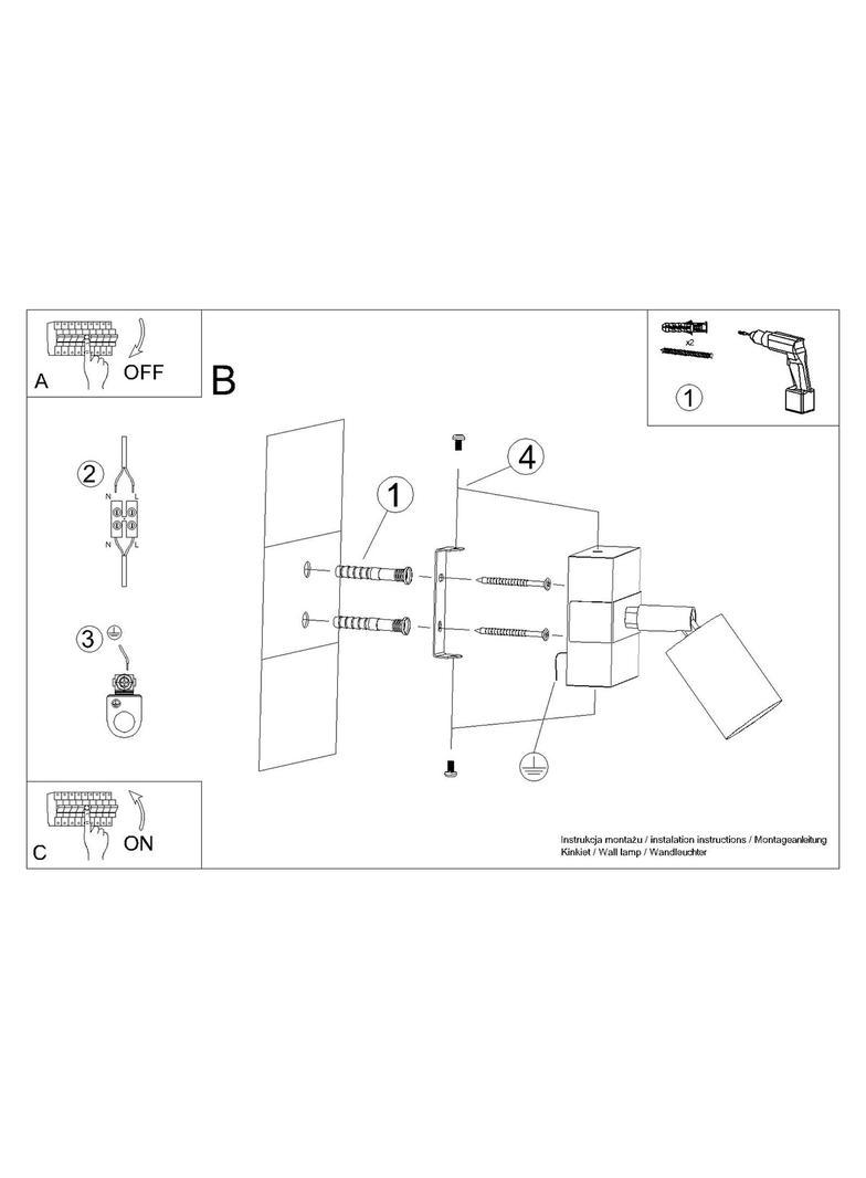 Kinkiet FAGER 1 czarny