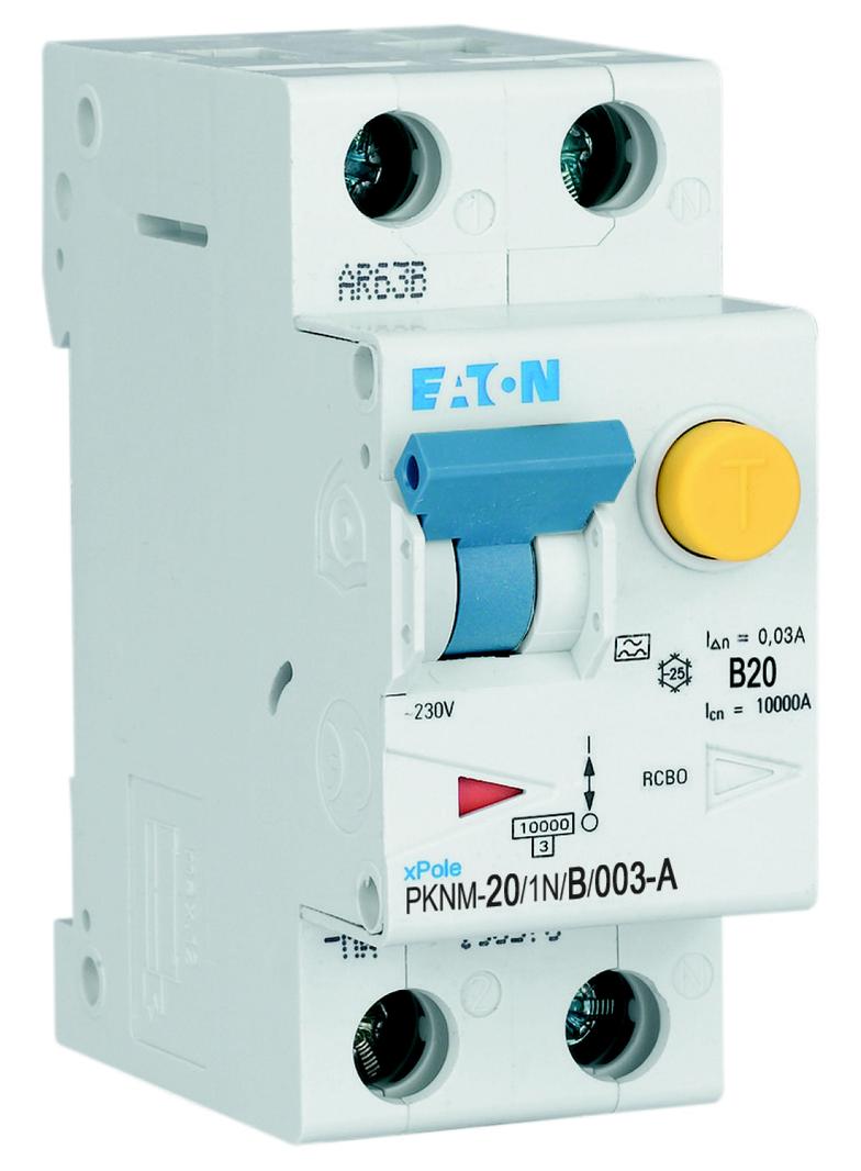 PKNM-20/1N/B/003-A-MW Wyłącznik różnicowonadprądowy 1P+N B20A 30mA typ A 236239 EATON