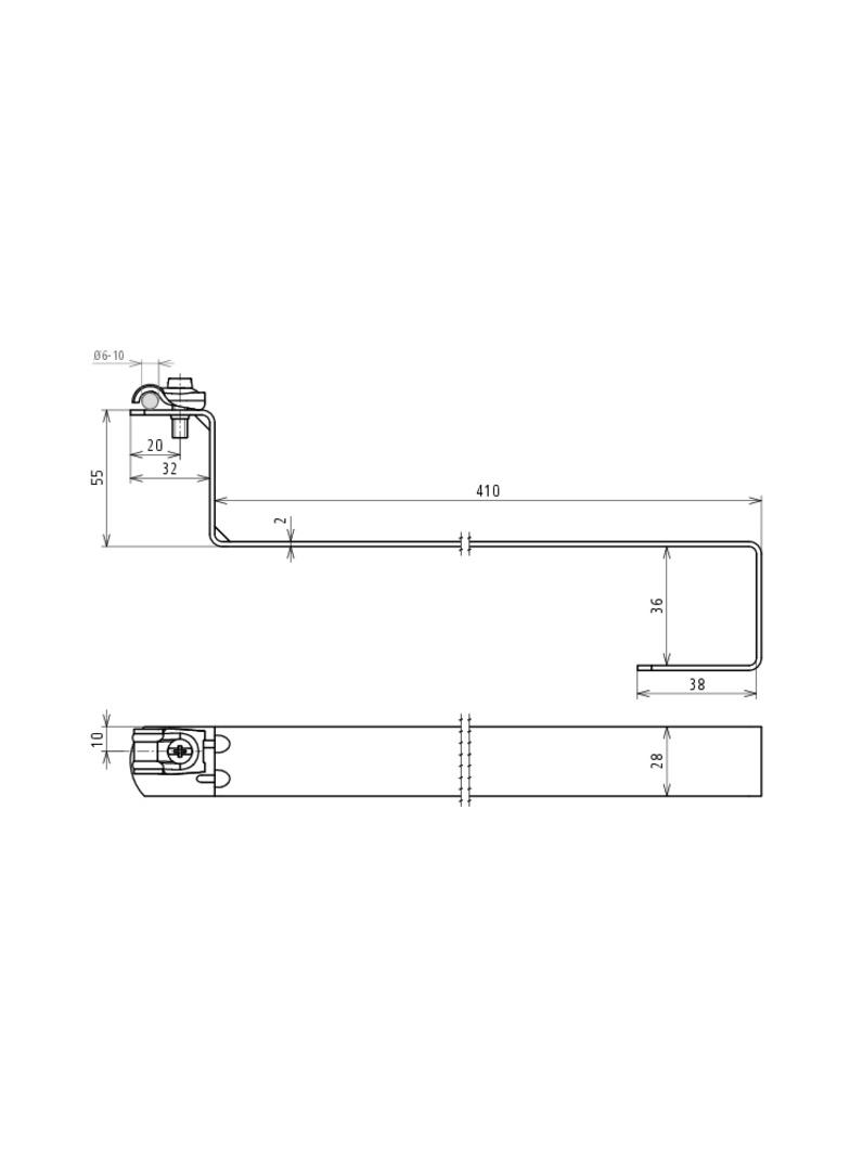Wspornik dachowy z DEHNQUICK, dł. 410 mm, St/tZn