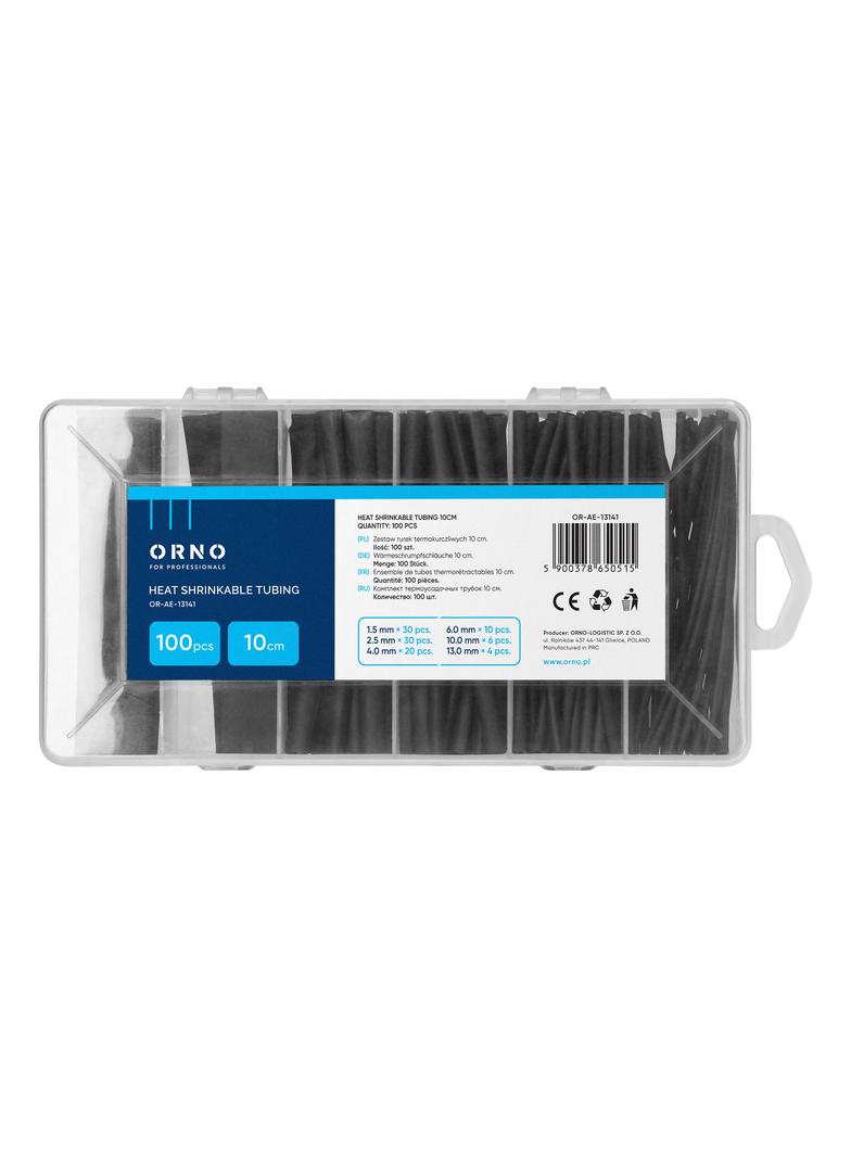 Zestaw koszulek termokurczliwych uniepalnionych 100 szt. Czarny OR-AE-13141/B ORNO