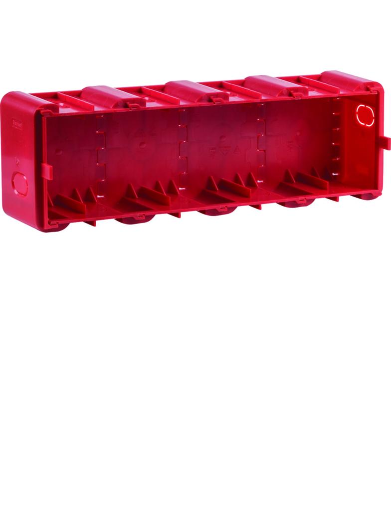 R.8 Puszka 4-krotna podtynkowa do montażu w ścianach litych, czerwona