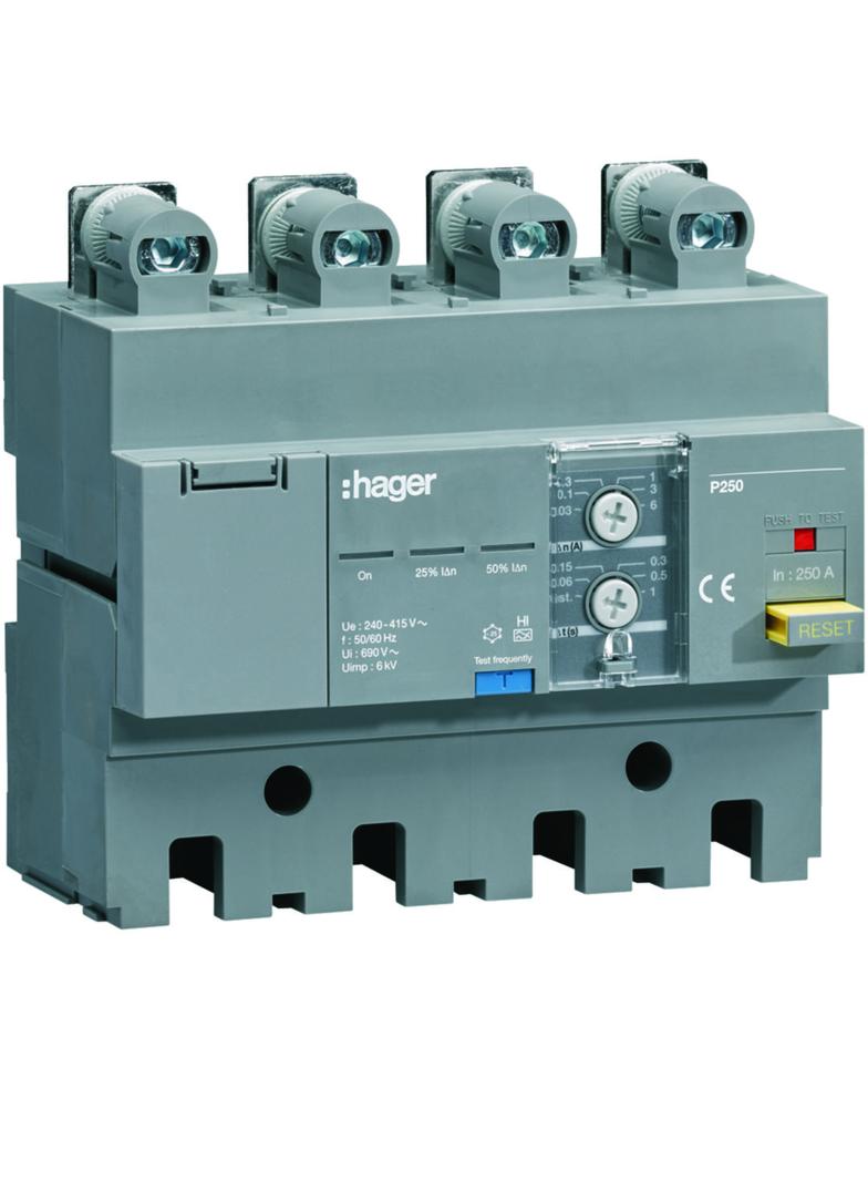 MCCB Blok RCD do P250 4P 250A Idn nastawny HBT250H HAGER