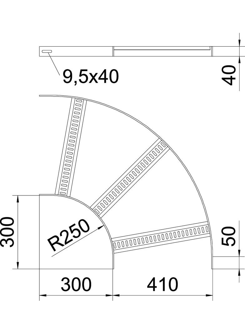 SLB 90 62 400ALU Łuk 90°