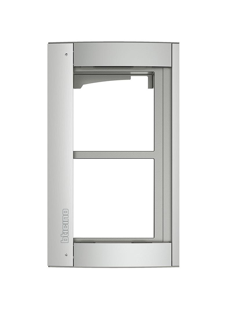 RAMKA Z UCHWYTEM DO PANELI SFERA - 2 MODUŁY - ALUMINIUM, Bticino
