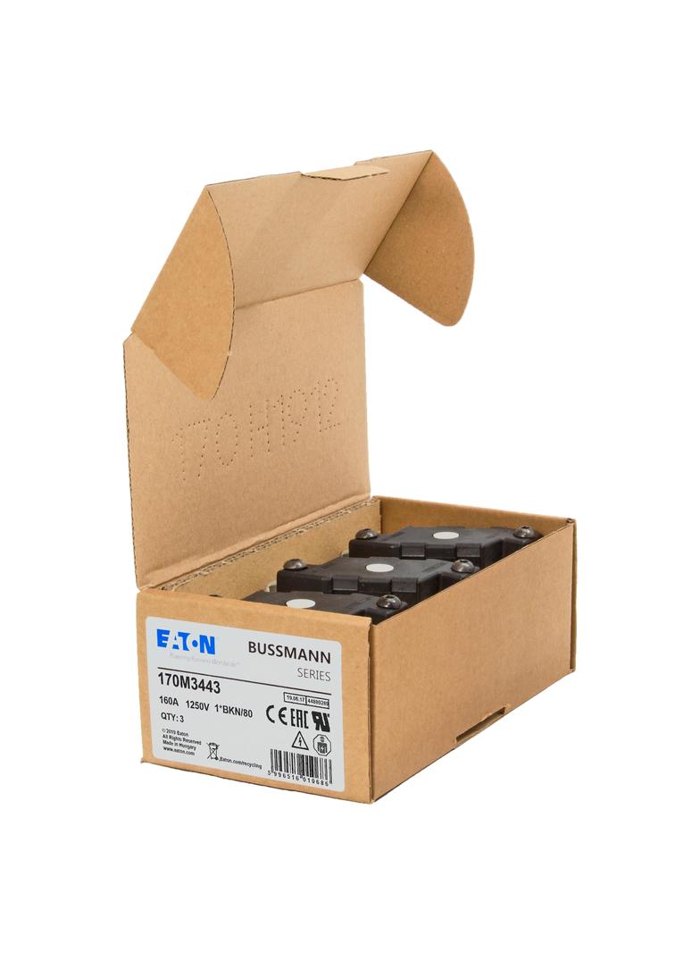 FUSE 160A 1250V 1*BKN/80 AR CU Wkładka szybka 160A AC 1250V rozmiar 1 45x59x81 mm aR 170M3443 EATON