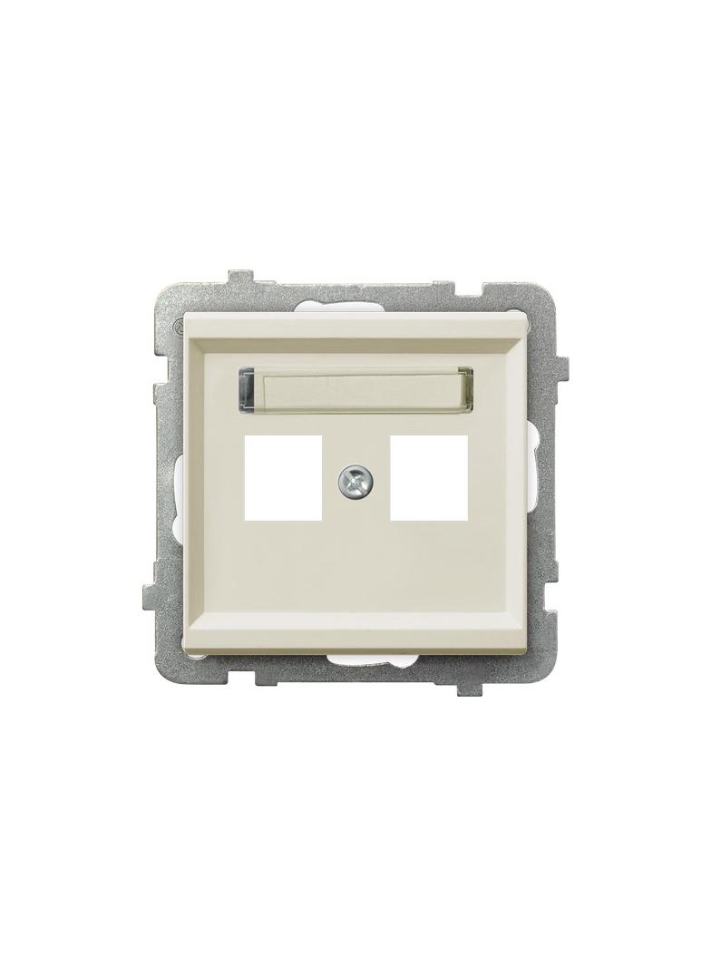 SONATA Obudowa gniazda podwójnego typu Keystone prosta - kolor ecru