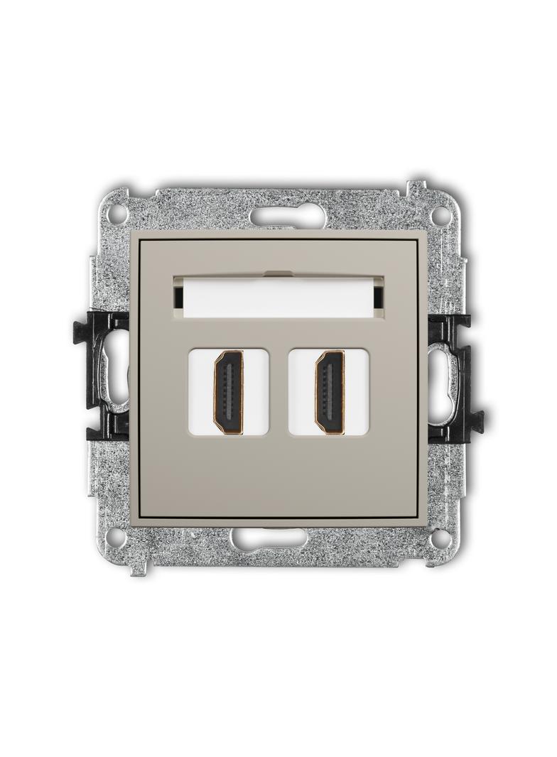 MINI Gniazdo podwójne HDMI 2.1, 8K taupe 60MHDMI-6 KARLIK