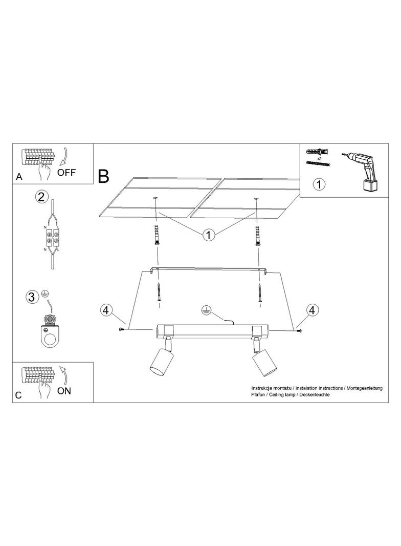 Plafon FAGER 2 czarny