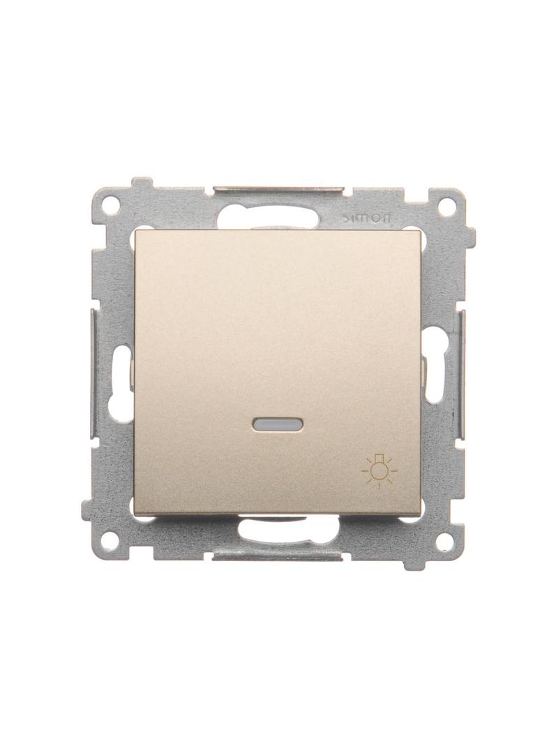 Simon 54 Przycisk „światło” z podświetleniem LED 10A szybkozłączka złoty mat