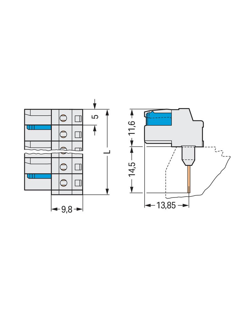 MCS-MIDI Classic gniazdo 6-bieg. j-szare raster 5 mm