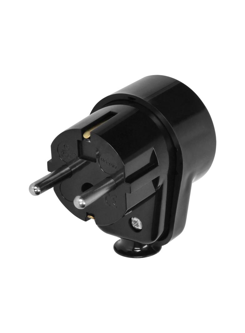 Wtyczka Uni-Schuko z gniazdem 2P+Z Schuko 16A, czarny