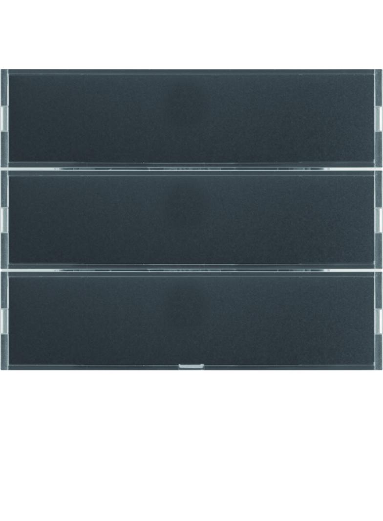 BERKER KNX e/s K.x Przycisk potrójny z polem opis. z diodami LED RGB i czujnikiem temperatury antracyt 80163776 HAGER