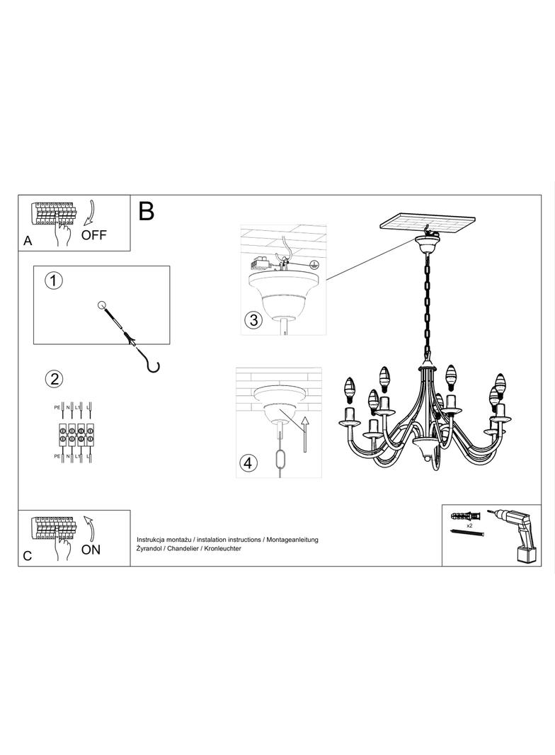 Sollux Żyrandol MINERWA 5 czarny SL.0218