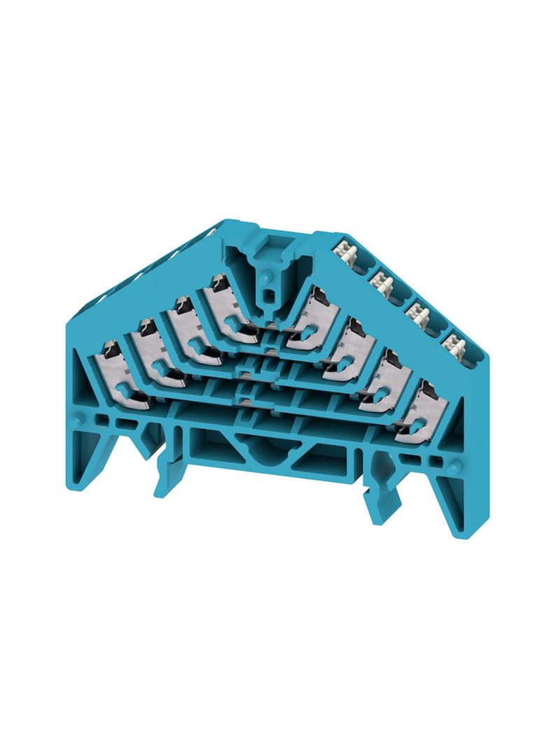 PRV 4 BL 35X7.5 WS Zacisk rozdzielacza krosowego, PUSH IN, 1.5, 250, 10 A, liczba przyłączeń: 16, TS 35 x 7.5, niebieski, kolor elementów uruchamiających: biały /20szt./ 1173930000 WEIDMÜLLER