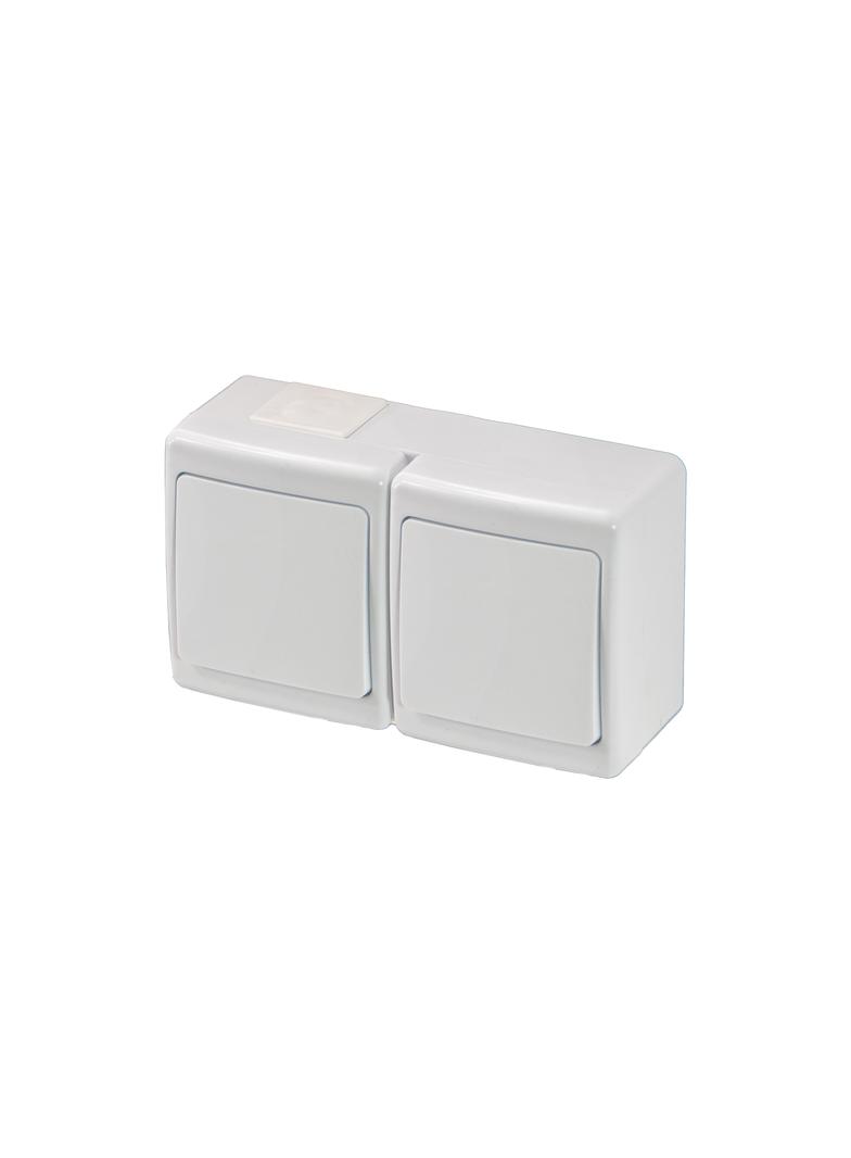 Wyłącznik BETA, podwójny, jednobiegunowy, IP44, biały* D.3112WW PAWBOL