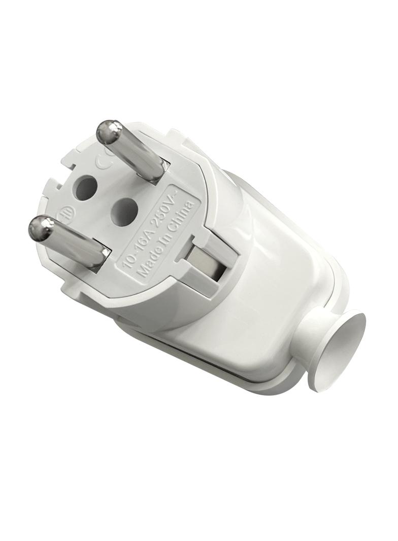 Wtyczka kątowa Uni-Schuko 16A, 230V, biała