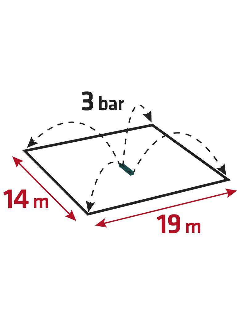 Zraszacz oscylacyjny z wielokierunkową regulacją zasięgu, powierzchnia zraszania do 208 m2