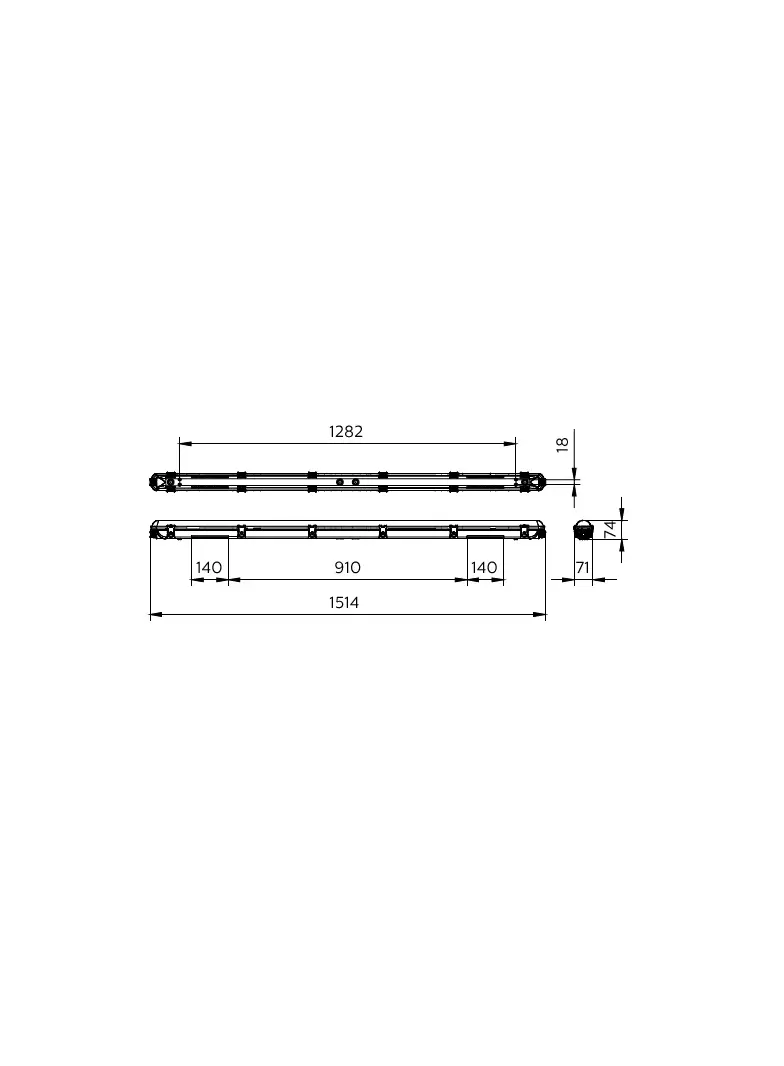 Oprawa hermetyczna Ledinaire WT065C przelotowa 53/30W 4100/6800lm IP65 4000K barwa neutralna LED41_6