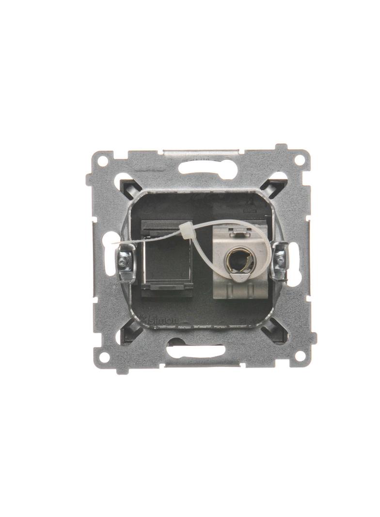 Simon 54 Gniazdo komputerowe pojedyncze RJ45 kategoria 6 ekranowane z przesłoną przeciwkurzową antracyt D61E.01/48 KONTAKT
