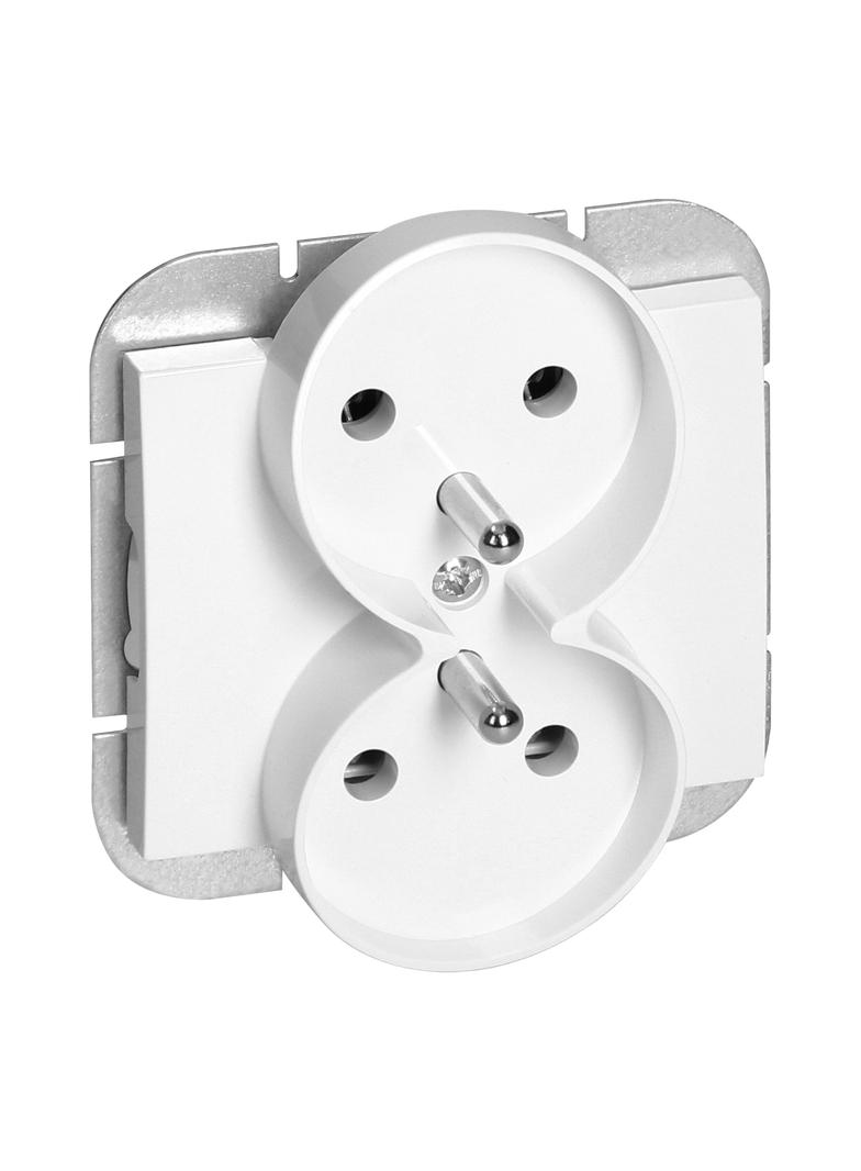 Gniazdo podwójne podtynkowe 2x2P+Z Onyx, 16A, 250V, PT-6OR, biały OR-OE-7506/W ORNO