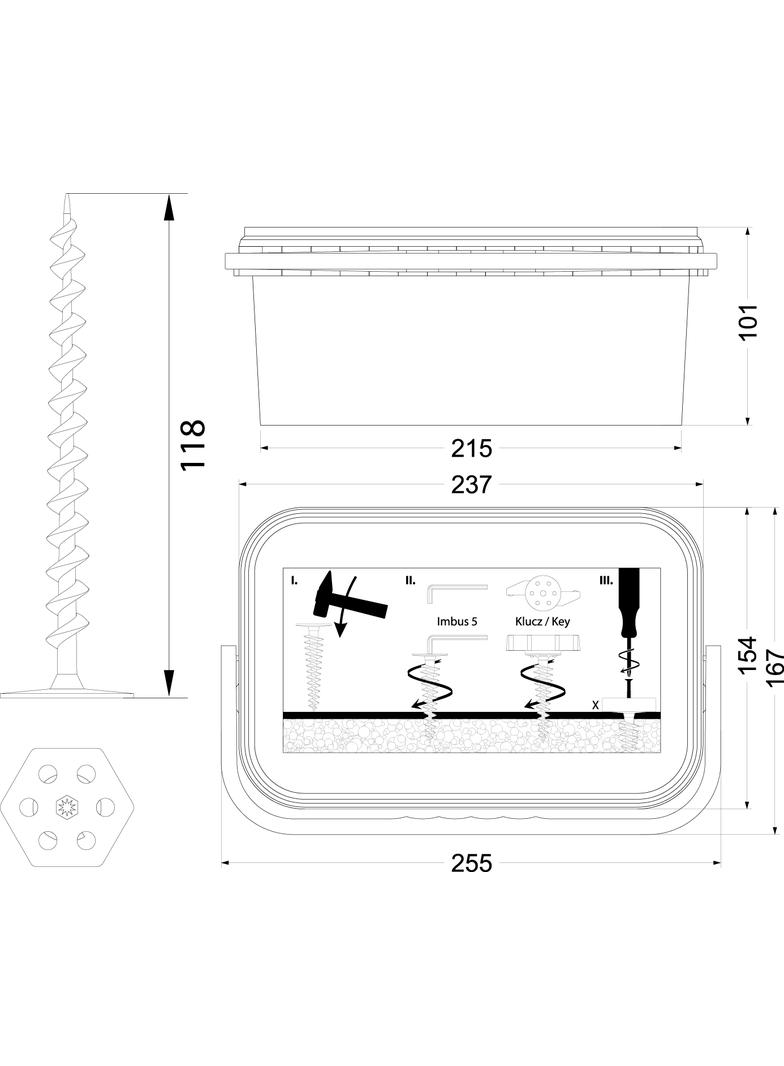 Wkręcane kołki do montażu-izolacji Z-luczem KWM-120 BOX (50 szt.) białe 22.119 OPATÓWEK