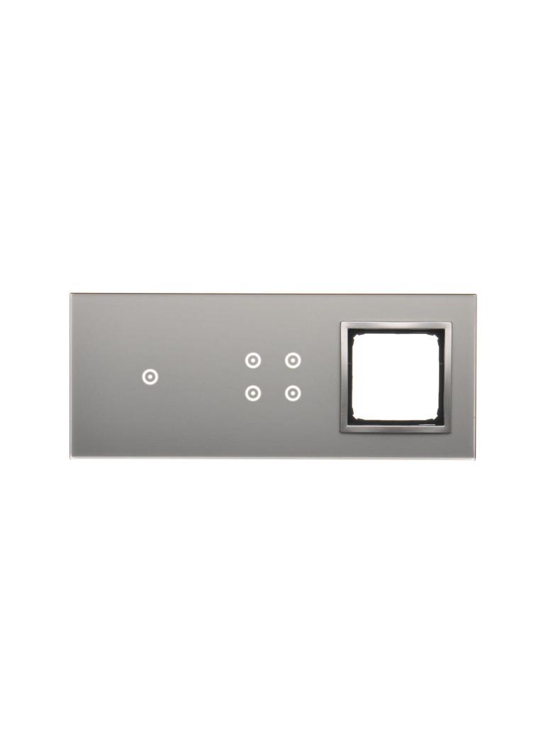 Simon 54 Touch Panel dotykowy S54 Touch 3 moduły 1 pole dotykowe + 4 pola dotykowe + 1 otwór na osprzęt S54 srebrna mgła DSTR3140/71 KONTAKT