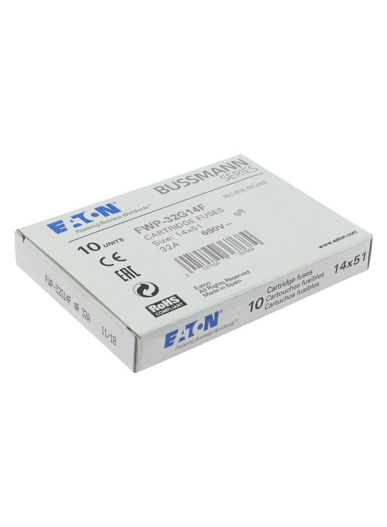 32A 690V AC gR 14X51mm FUSE W/O STRIKER Wkładka szybka 32A AC 690V 14x51 gR IEC UL FWP-32G14F EATON