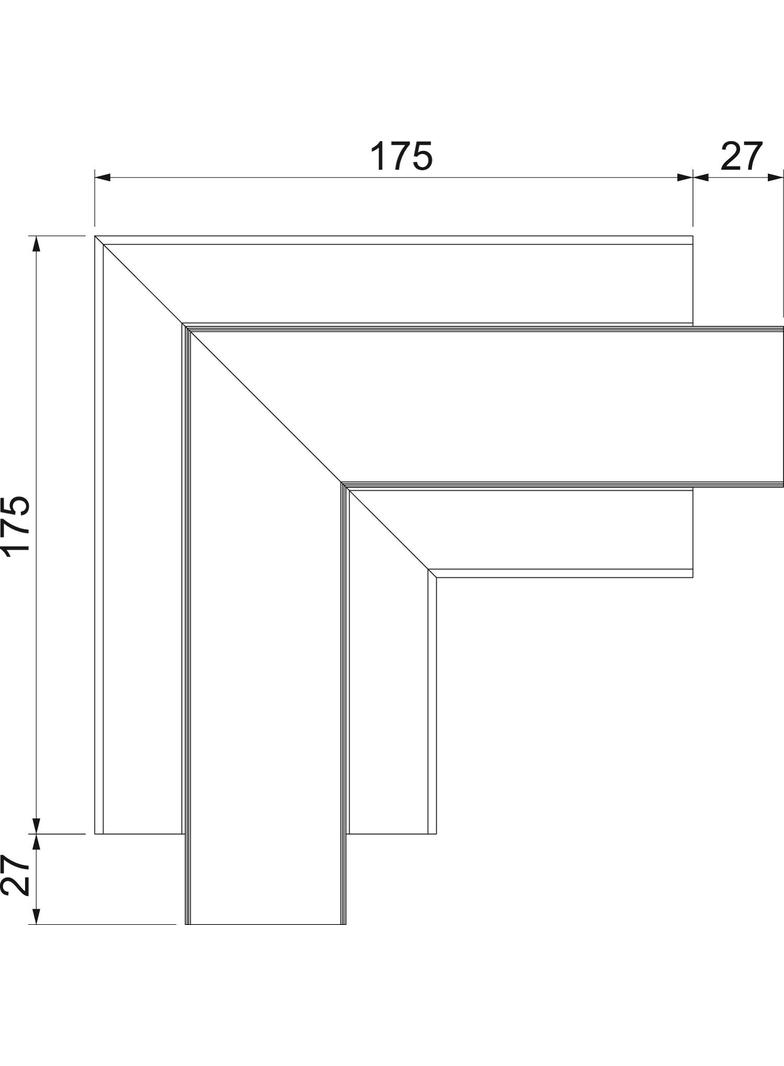 GA-FS53100RW, Naroże płaskie, stałe, Alu