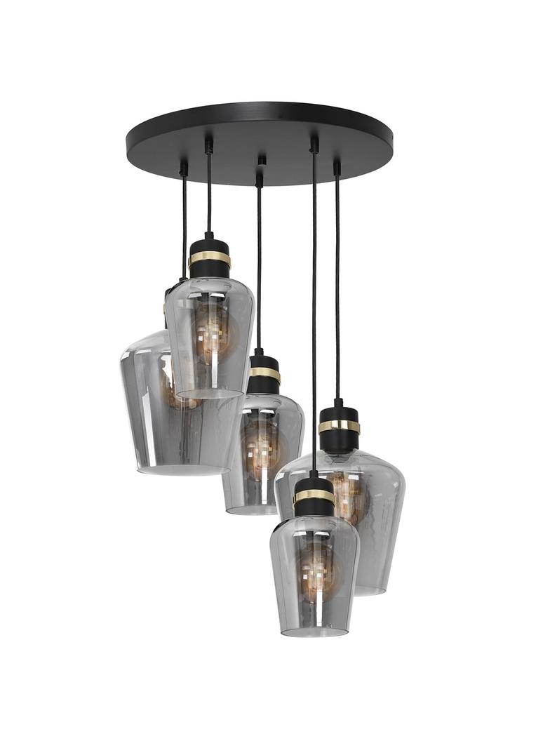 lampa wisząca Richmond 5xE27 czarno/złota MLP6542 Milagro