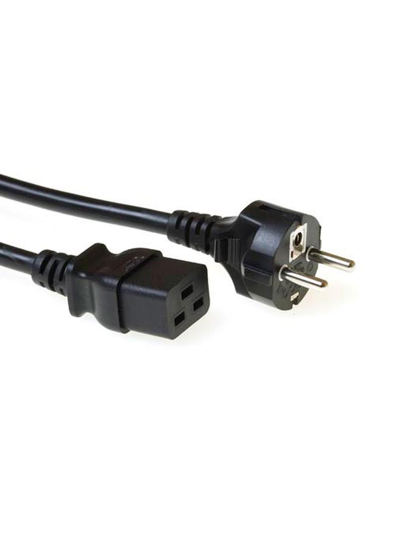 Kabel zasilający CEE7/7- C19 czarny 3m