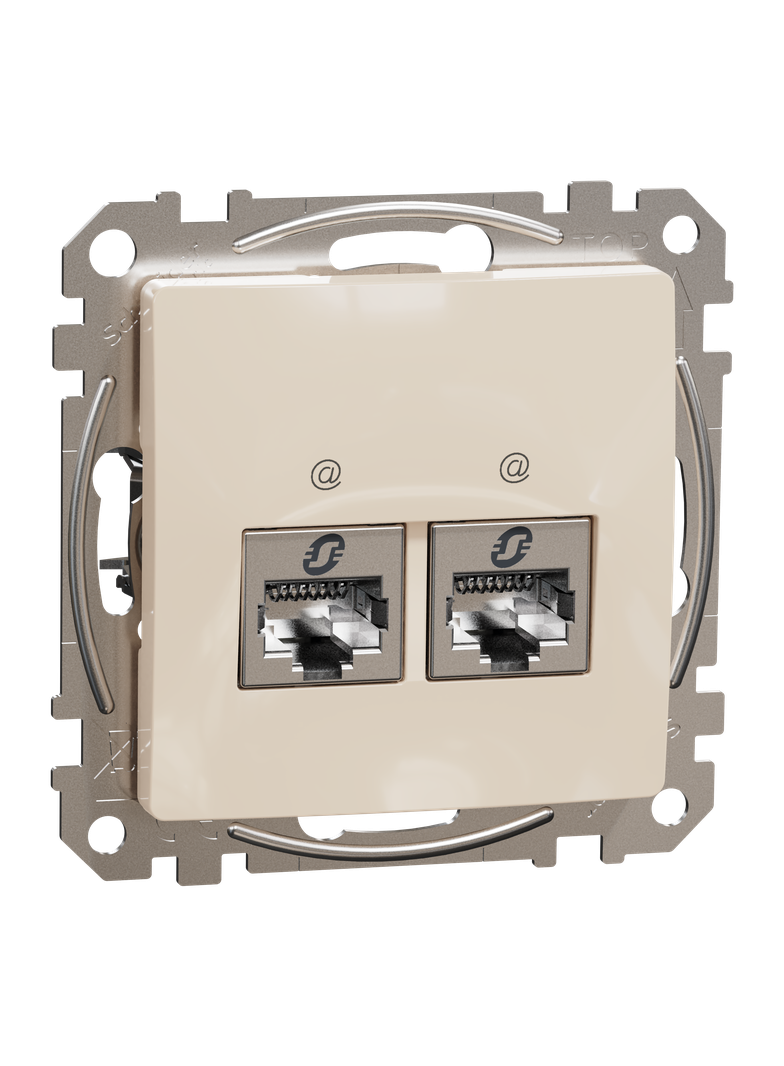 Sedna Design & Elements, gniazdo komputerowe 2xRJ45 kat.6 STP, beżowy