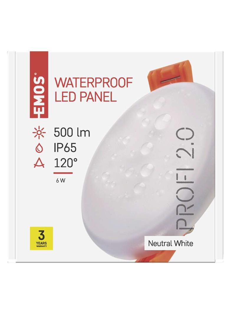 Panel LED wpuszczany okrągły 6W IP65 neutralna biel ZV1112 EMOS